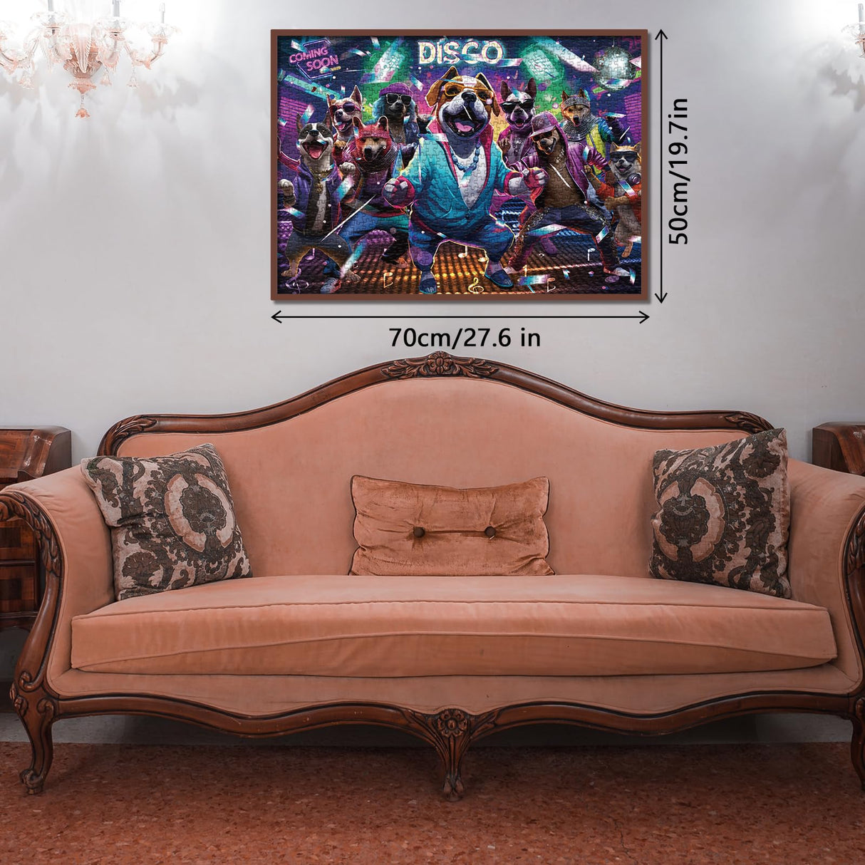 Funny Dog Puzzles 1000 Pieces for Adults, Animal Dogs Jigsaw Puzzles Hip Hop, Dance Puppy Bulldog Jigsaw Puzzle Collage Puzzles as Family Game BBOLDIN