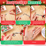 Tondiamo 2823 Pcs Christmas Bead Keychain DIY Craft Making Kit Christmas Key Ring Charms Letters Beads String for Xmas Gift Jewelry Key Ring Backpack Accessories Tondiamo