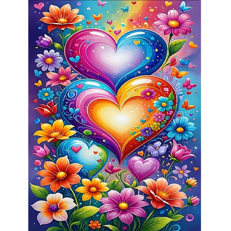 JFYHAB Love Diamond Painting Kits for Adults, Flower 5D Diamond Art Kits for Beginner DIY Full Drill Diamond Dots Crystal Craft Kits Gem Art for Home Wall Decor Gifts 11.8x15.7 inch JFYHAB