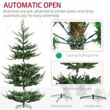 HOMCOM 9 Foot Artificial Christmas Tree, Pine Hinged Xmas Tree with 1939 Realistic Branches, Steel Base, Auto Open, Green HOMCOM