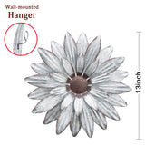 WKHOMEDECO Galvanized Farmhouse Metal Flowers Wall Decor Inspirational,Wall Decor Hanging for Indoor Outdoor Home Bedroom Living Room Office Porch Patio Garden Fence 13Inch,Handmade Gift, Set of 2 WKHOMEDECO