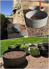 A ANLEOLIFE 2-Pack 4ft x 18” Tall Galvanized Raised Garden Beds Outdoor, Round Metal Planter Box for Planting Vegetables Flowers Herb, Anti-Rust & Easy-Setup, Quartz Grey A ANLEOLIFE