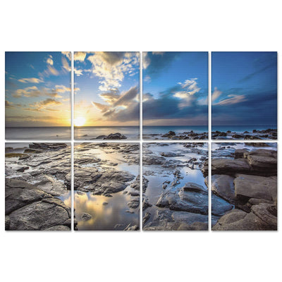 BUBOS 8 Pack Art Acoustic Panels Self-adhesive Soundproof Wall Panels,48X32Inches Sound Absorbing Panels,Decorative Acoustical Wall Panels, Acoustic Treatment for Recording Studio (Coastal rocks)