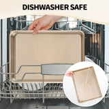 Vinino Baking Sheet Set of 3, Cookie Sheets For Baking with Square Texture Pattern, Thicker Carbon Steel Non-stick Baking Pan Half/Quarter/Jelly Roll Pans Tray for Oven Vinino