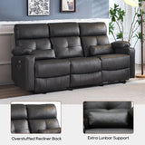 Consofa Power Reclining Sofa with Heat and Massage, Electtric Reclining Couch with Extended Footrest, Recliner Sofa 3 Seater with USB Ports, Cup Holders for Living Room, Home Seating Consofa
