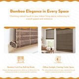 Radiance Cordless Bamboo Roman Shades for Windows - Flatstick Bamboo Blinds for Semi-Private Light Control - Easy to Lift & Fold Up Window Shades - Driftwood - 35 in. W x 64 in. L - (2216612E) Radiance
