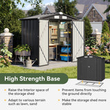 Aoxun 6x3.9 FT Shed with Base Metal Outdoor Storage Shed Garden Shed with Lockable Doors Tool Shed Bike Shed for Backyard, Patio, Poolside (Black) Aoxun