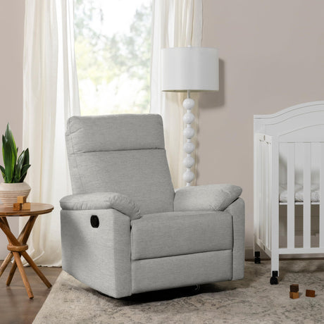DaVinci Suzy Glider Recliner Nursery Chair - Glider Rocking Chair for Nursery and Living Room - GREENGUARD Gold, FSC & Certi-PUR US Certified - 360° Swivel Rocker Recliner Chair (Frost Grey) DaVinci
