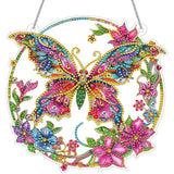 VeteUr RDCREW DIY Butterfly Diamond Art Wreath Kits - Special Shaped Rhinestone Diamond Painting Suncatcher Hanging Ornament Window Pendants Gift for Home Garden Wall Indoor Outdoor Decor, Small VeteUr