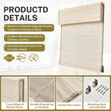 Moonice Cordless Custom Roman Shades for Window Blackout, Natural Woven Fabric Privacy Room Darkening Blinds, Thermal Insulated Window Blind Treatment for Bedroom Living Room, Beige moonice