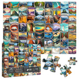 PICKFORU National Parks Puzzles for Adults 1000 Pieces and up, National Parks Stickers Puzzle Collects Yellowstone Yosemite Zion Glacier, National Park Poster Jigsaw Puzzles as Home Decor PICKFORU