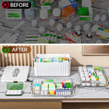 ARSTPEOE 3-Tier Medicine Organizer - Portable Medicine Cabinet with Plastic Handle, Multipurpose Medical Box with Pill Box, Empty First Aid Kit for Home ARSTPEOE