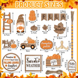 Maitys 21 Pcs Fall Thanksgiving Tiered Tray Decor Set Fall Pumpkin Gnome Truck Wood Sign Rustic Farmhouse Decor Hello Fall Wood Bead Decorative Tabletop Sign for Autumn Thanksgiving Day(Rustic) Maitys