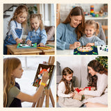 MXJSUA 4 Pack Cute Animals Paint by Numbers Kit with Framed Canvas for Ages 6-12 Kids, Panda Paint by Numbers Kits for Children Beginners, Acrylic Oil Painting for Home Wall Decor Gift (8x8 inch) MXJSUA