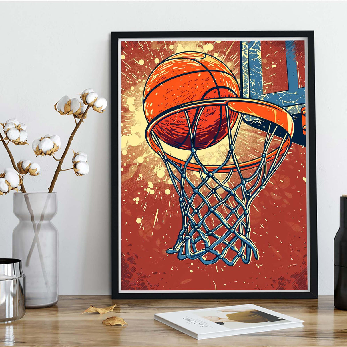 Kaliosy 5D Diamond Art Kits for Adults Basketball by Number Kits, Diamond Painting Art Slam Dunk DIY Full Drill Crystal Craft Cross Stitch Embroidery Decoration (12x16 inch) 30x40 cm Kaliosy