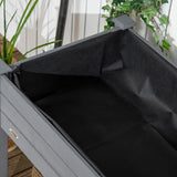 Outsunny Raised Garden Bed, 47" x 22" x 33", Elevated Wooden Planter Box w/Lockable Wheels, Storage Shelf, and Bed Liner for Backyard, Patio, Dark Gray Outsunny