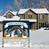 Christmas Decorations Outdoor Yard Nativity Scene Yard Sign reversible Dual Religious Manger Scene Yard Sign for Garden Lawn Christmas Decorations Holy family nativity scenes (Garden Sign Large) Eastsky