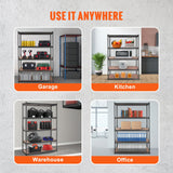 VEVOR Storage Shelving Unit, 5-Tier Adjustable Storage Shelves, 48" L x 18" W x 72" H Heavy Duty Garage Storage Shelves, Metal Shelves for Kitchen Pantry Basement Bathroom Laundry VEVOR