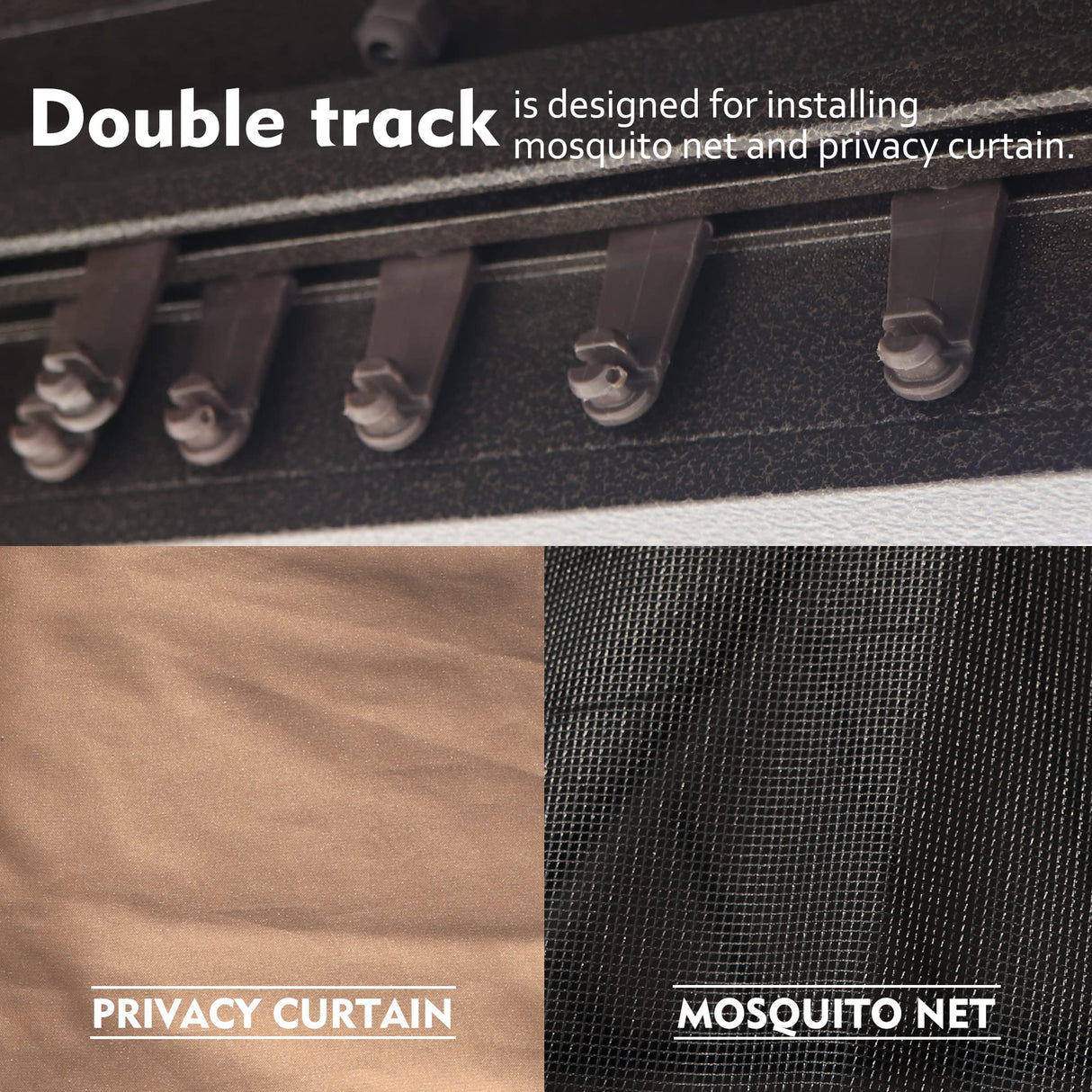 Kozyard 12'x14' Hardtop Gazebo - Permanent Metal Pavilion with Netting and Shaded Curtains for Patio, Backyard, and Deck - Galvanized Steel Outdoor Aluminum Canopy, Double Roof Gazebo (Brown) Kozyard