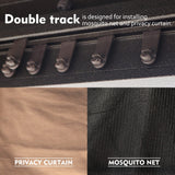 Kozyard 12'x14' Hardtop Gazebo - Permanent Metal Pavilion with Netting and Shaded Curtains for Patio, Backyard, and Deck - Galvanized Steel Outdoor Aluminum Canopy, Double Roof Gazebo (Brown) Kozyard