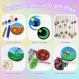 AOSITE Wooden Crafts Kit for Kids-Glow in The Dark-Arts and Crafts for Kids Ages 6-12, Wood Slices Painting Craft Activities Kits, Creative Art Toys for 6 7 8 9 10 11 12 Year Old AOSITE