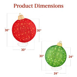 Best Choice Products 2pc Lighted Pop-Up Outdoor Christmas Ornament Set, Holiday Ball Decoration w/ 180 LED Lights, 8 Light Functions - Red/Green Best Choice Products