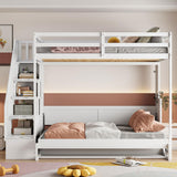 Merax Full Over Full Size Murphy Bed with Hydraulic Lift and Built-in Desk, Space-Saving Wall Bed with Desk Design, Ideal for Home Office, Small Rooms, or Apartments, White Merax