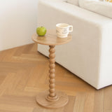 Fultyle Small Side Table, Drink Table for Small Spaces, Modern Accent Table Martini Table with Solid Wood Leg, Round End Tables Living Room for Bedroom and Office (Rustic Walnut) Fultyle