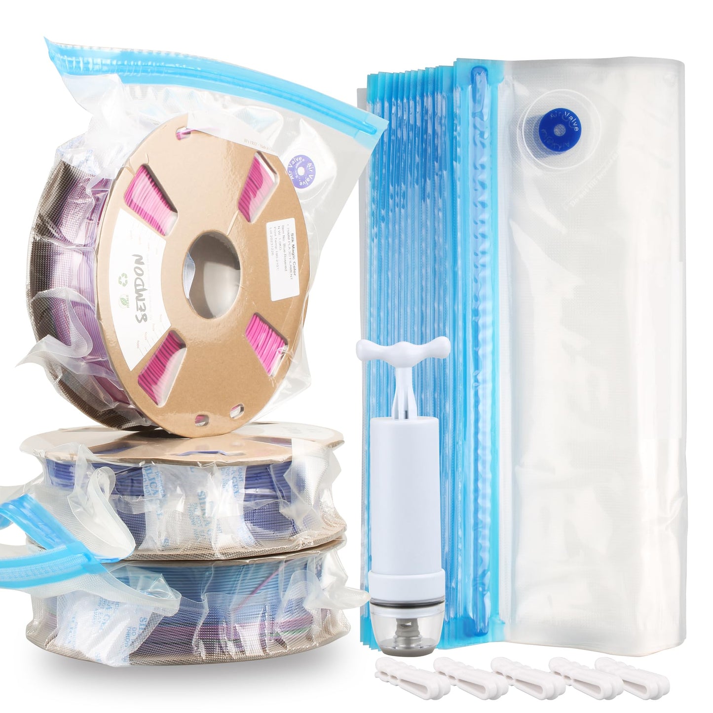 3D Printer Filament 3D Filament Storage Bags Kit Hand Pump Filament Dryer Box - WoodArtSupply