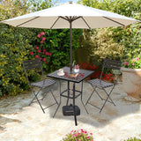 Oakcloud Patio Square Height Bar Table Outdoor Metal Frame Bistro Table with Umbrella Hole -39" Height Coating Old Craft,Rust and Weather Resistant,Classic Black Oakcloud