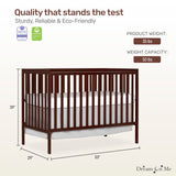 Dream On Me Synergy 5-In-1 Convertible Crib In Espresso, Greenguard Gold Certified Dream On Me