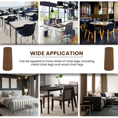 48 Pcs Brown Premium Chair Leg Socks Protectors for Hardwood Floors - Not Falling Off - Easy to Put On - Fits Round and Square Legs - High Elastic Bar Stool Leg Covers - Furniture Pads for All Shapes IAMZAY