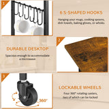 ThreeHio Rolling Kitchen Microwave Cart, 3 Tier Microwave Table Stand with Adjustable Shelf, Kitchen Storage Rack on Wheels, Coffee Station Cart Rack Shelf Organizer for Living Room Office, Balcony ThreeHio