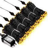 JMEXSUSS 500 LED Warm White Christmas Lights Indoor, 8 Modes Green Wire Christmas Tree Lights Outdoor Waterproof, Twinkle Fairy String Lights Plug in for Xmas Wedding Party Garden Patio JMEXSUSS