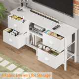Furologee TV Stand Dresser with 4 Drawers, Entertainment Center with Open Shelf, Small TV Console Table for 50" TV, Media Center for Bedroom, Living Room/White Furologee