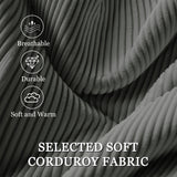 Korser Recliner Chair, Small Recliners for Small Spaces, Upholstered Manual Recliner with Side Pockets, Comfy Corduroy Chairs for Living Room, Bedroom, Reading, Grey Korser