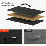 WLIVE Dresser TV Stand, Entertainment Center with Fabric Drawers, Media Console Table with Metal Frame and Wood Top for TV up to 45 inch, Chest of Drawers for Bedroom, Black and Rustic Brown WLIVE