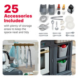 Step2 Gilded Gourmet Kids Kitchen Playset, Indoor/Outdoor Kitchenette, Interactive Play with Lights and Sounds, Made of Durable Plastic, Includes 20 Piece Toy Accessories, for Toddlers 2+ Years Old Step2