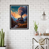 Wergund Diamond Painting Train, Diamond Painting Kits for Adults Landscape, Full Drill Crystal Rhinestone Embroidery Cross Stitch Arts Craft Canvas Wall Decor 12x16Inch/30x40 cm-85 Wergund