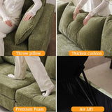 liuyefisher 53'' Loveseat Sofa with All Seats Storage, Modular Sectional Couch with Deep Seat,Oversized Comfy Couch with Throw Pillows,Single Sofa Chair for Living Room,Bedroom,Chenille,Green liuyefisher