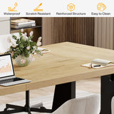 Tribesigns Large Conference Table, 70.9 Inches Rectangular Office Desk, Rustic Wood Conference Meeting Room Table for 6-8 People, Business Seminar Tables, Breakroom, Reception Office Furniture, Oak Tribesigns