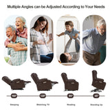 Outspurge Power Lift Recliner Leather Chair Sofa with Massage & Heat, Lazy Boy Chair with Cup Holders, USB & Type-C Ports, Remote Control (Brown) Outspurge