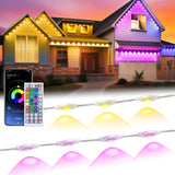 MuliVid 200Ft Permanent Outdoor Lights for House, RGB Halloween House Light Outdoor with Remote APP Control,IP67 Waterproof for Outside Decorations，Eaves Lights for Christmas, Holiday, Party, Daily MuliVid
