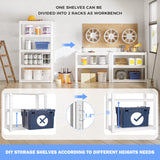 Raybee 72" Garage Shelving Heavy Duty Garage Storage Shelves 2000LBS Heavy Duty Shelving Unit Adjustable 5-Tier Metal Shelf White Commercial Storage Racks for Warehouse Pantry 72"x31.7''x16.3'' 4 Pack Raybee