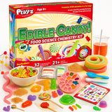 Playz Edible Candy Making Science Kit for Kids Ages 8-12 Years Old - Food Science Chemistry Kid Science Kit with 40 Experiments to Make Your Own Chocolates, Educational Science Kits for Boy & Girls Playz
