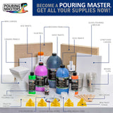 Pouring Masters 12-Color Ready-to-Pour Acrylic Iridescent Color Shifting Pouring Paint Set, with Silicone Oil & Gloss Medium, 8oz Bottles, Pour Paint Supplies for Canvas & Crafts U.S. Art Supply