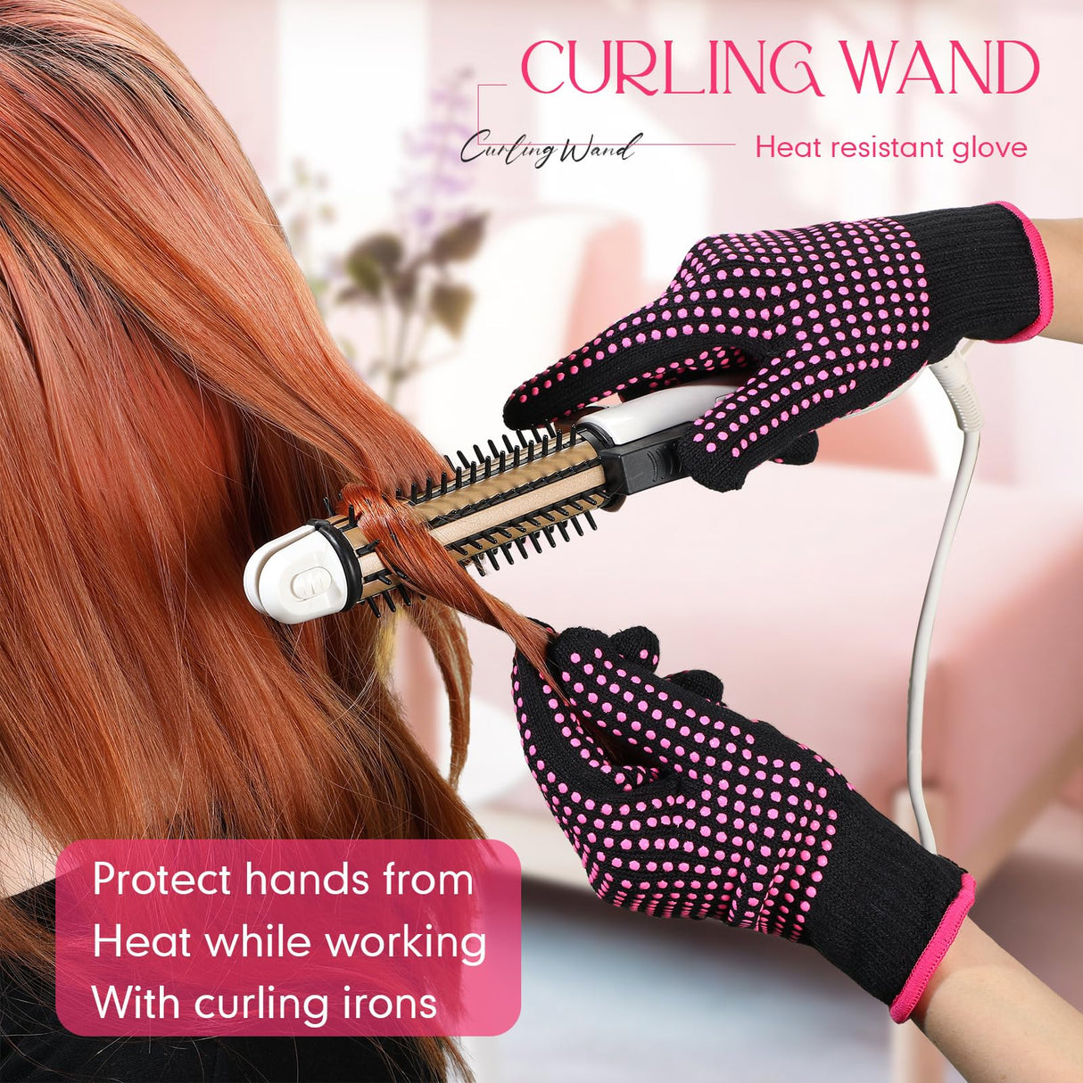 Riyiper 6 Pack Heat Resistant Gloves for Sublimation, Heat Gloves for Sublimation with Silicone Bumps, Heat Resistant Work Gloves for Hair Styling, Universal Fit Size Riyiper