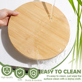 Tanlade 4 Pcs Bamboo Wooden Lazy Susan Organizer Lazy Susan Turntable for Cabinet Non Skid Kitchen Tray Revolving Condiment Spice Rack for Counter Wedding Table Organization Storage Supplies(10 Inch) Tanlade