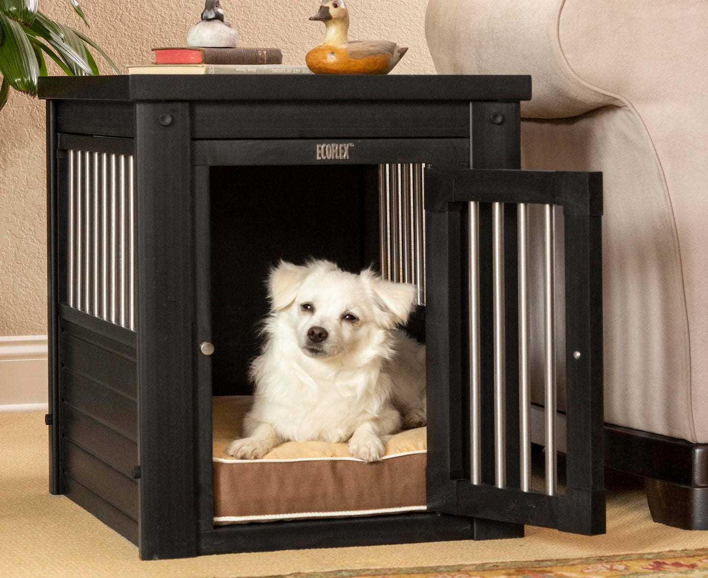 New Age Pet ecoFLEX Pet Crate/End Table, Medium, Espresso