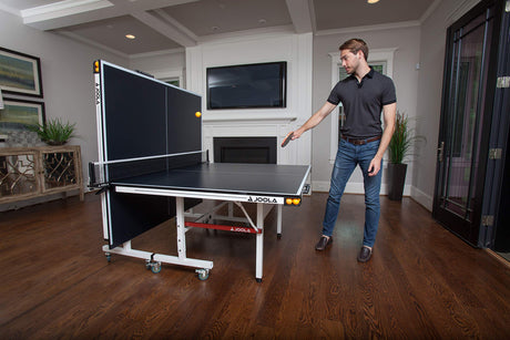 JOOLA Rally TL Professional MDF Indoor Ping Pong Table w/ Quick Clamp Table Tennis Net & Post Set - 10 Minute Easy Assembly - Corner Ball Holders - Tournament Quality - Includes Playback Mode JOOLA